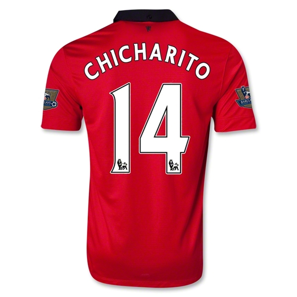13-14 Manchester United #14 CHICHARITO Home Jersey Shirt - Click Image to Close